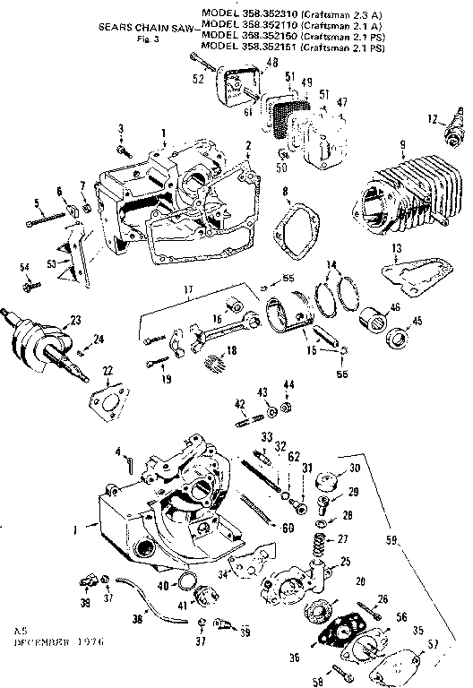 Craftsman 358352150 pump assembly diagram