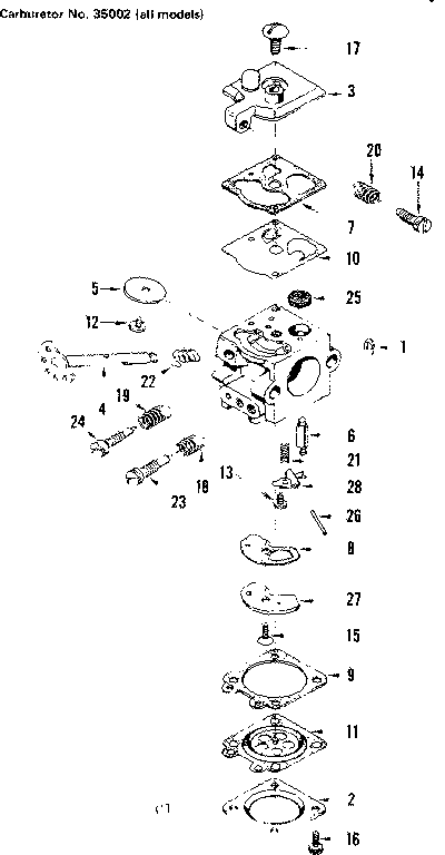 Craftsman 358352150 carburetor diagram