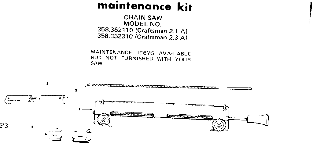 Craftsman 358352150 maintenance kit diagram