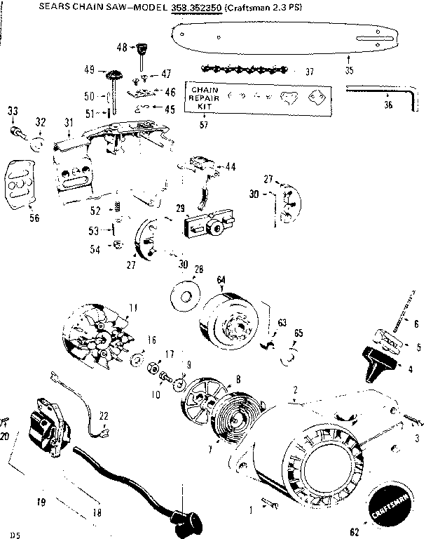 Craftsman 358352320 flywheel assembly diagram