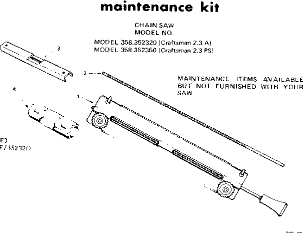 Craftsman 358352320 maintenance kit diagram