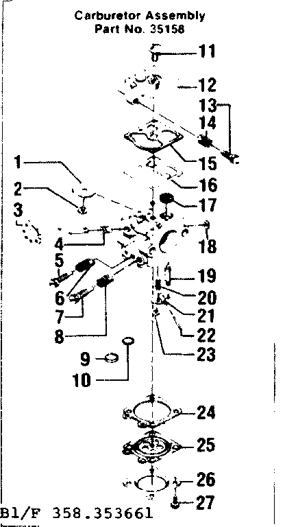 Craftsman 358353661 carburetor assembly diagram