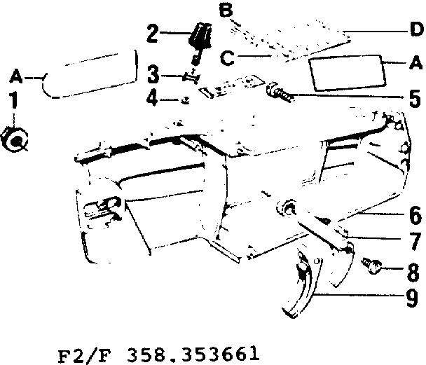 Craftsman 358353661 14 inch 2.3/16 inch 2.3/16 inch ps gasoline chain saws diagram