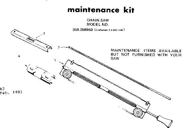 Craftsman 358358860 maintenance kit diagram