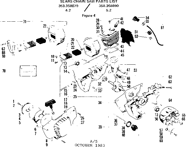 Craftsman 358358870 5.2 chain saw powerheads diagram