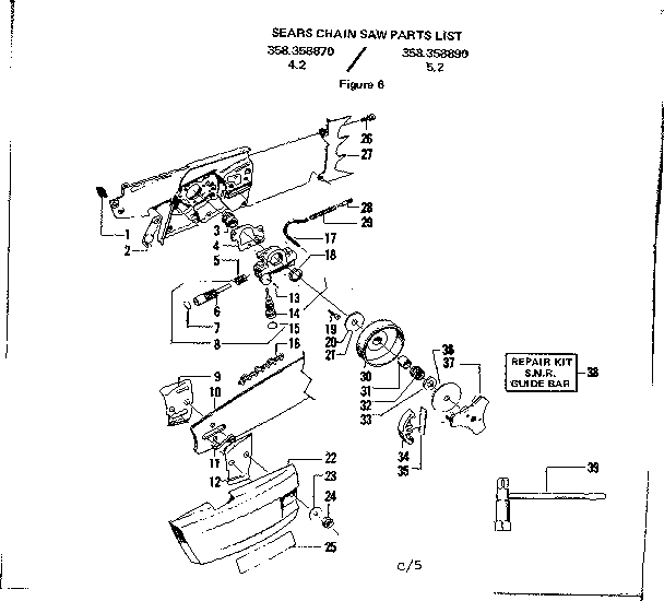 Craftsman 358358870 5.2 chain saw powerheads diagram
