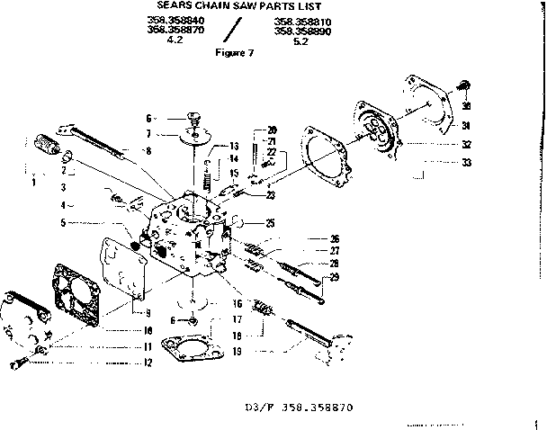 Craftsman 358358870 5.2 chain saw powerheads diagram