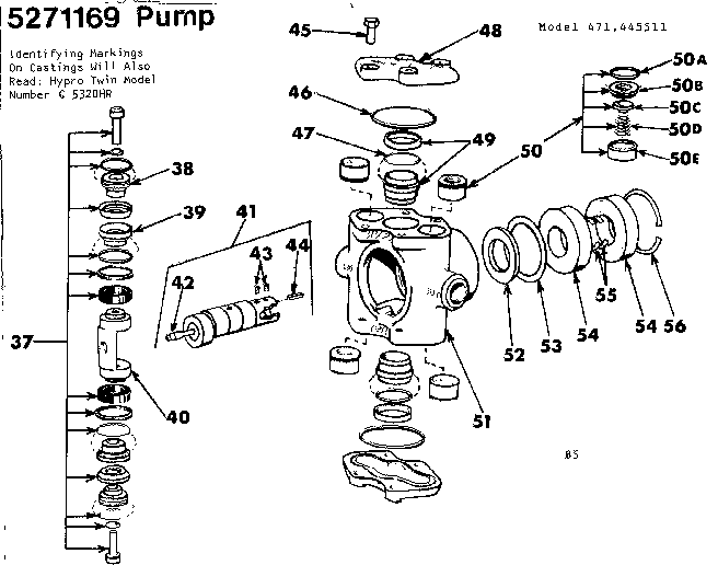 Hypro C5320HR crankcase and pump body diagram