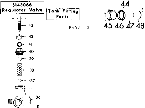 Fimco 21-65B regulator valve and tank fitting parts diagram