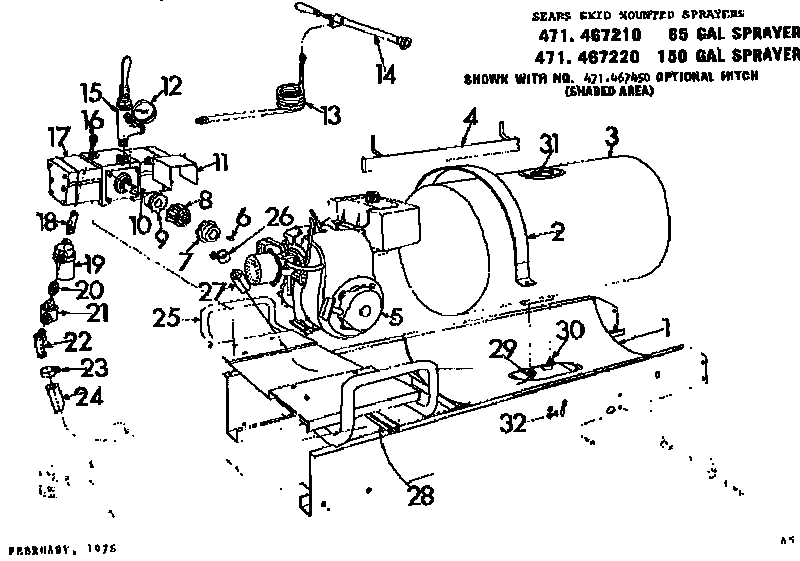 Fimco 12-65B engine and tank diagram