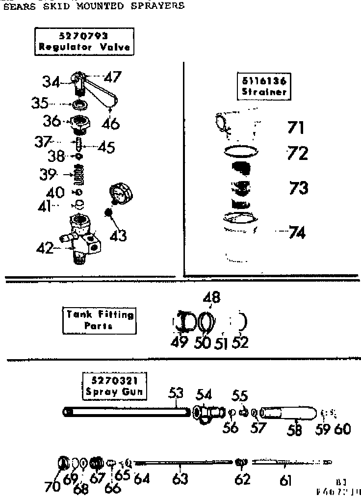 Fimco 12-65B regulator valve/tank fitting parts/strainer/spray gun diagram