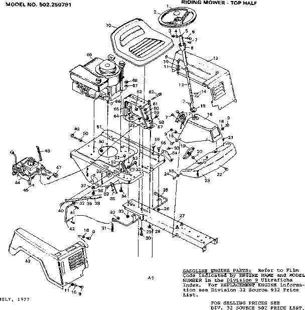 Craftsman 502250791 top half diagram