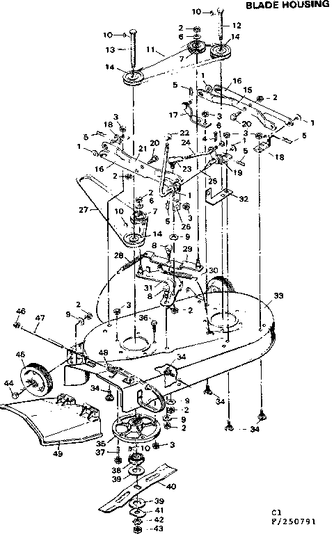 Craftsman 502250791 blade housing diagram