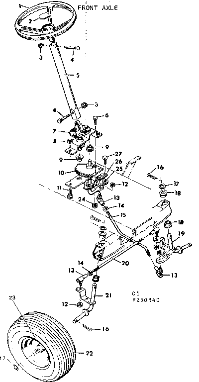 Craftsman 502250840 front axle diagram