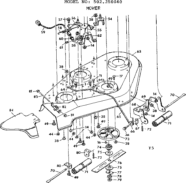 Craftsman 502250840 mower diagram