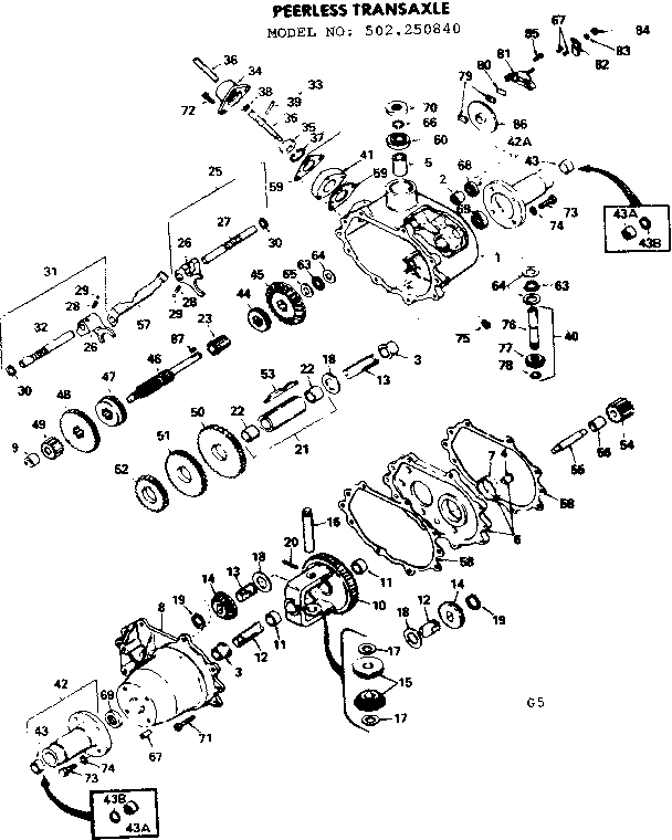 Craftsman 502250840 transaxle diagram