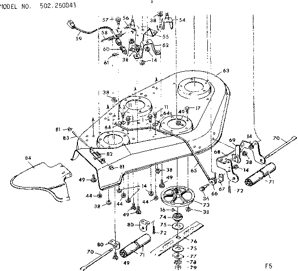 Craftsman 502250841 mower deck diagram