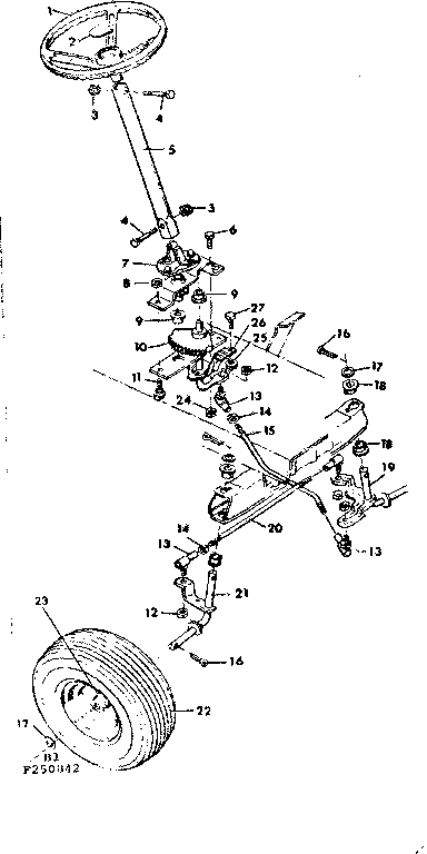Craftsman 502250842 steering and front axle diagram