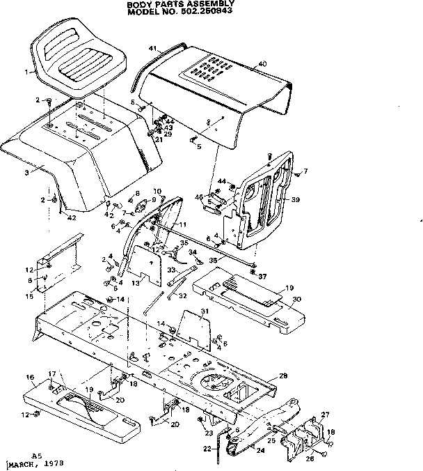 Craftsman 502250843 body parts assembly diagram