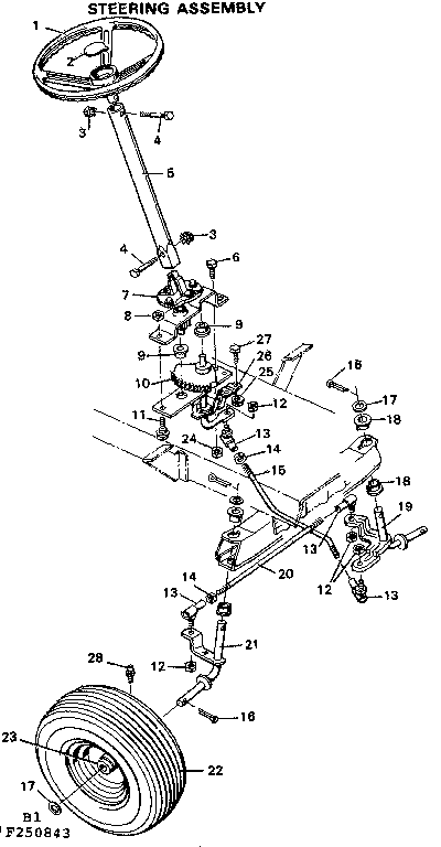 Craftsman 502250843 steering assembly diagram