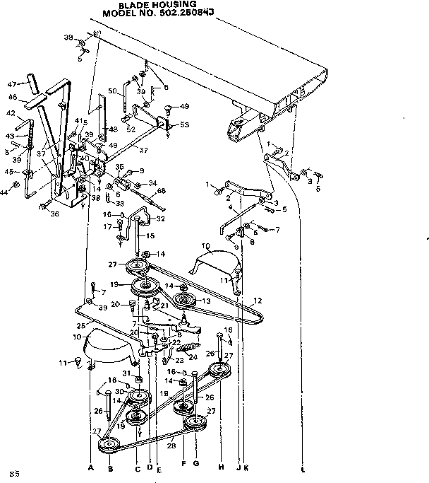 Craftsman 502250843 blade housing diagram