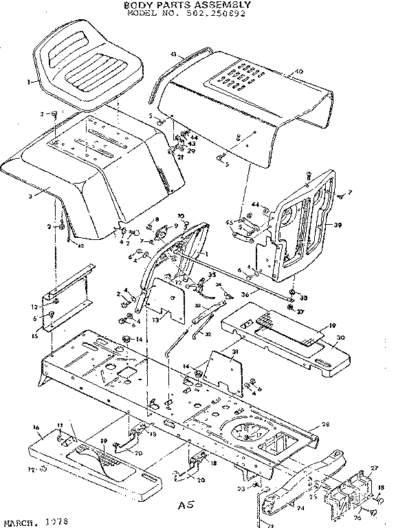 Craftsman 502250892 body parts assembly diagram