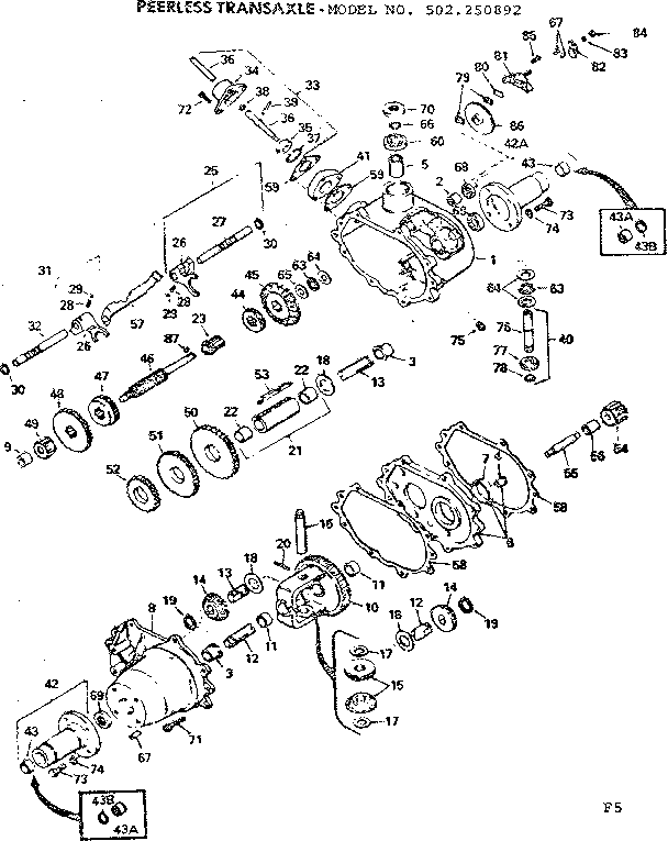 Craftsman 502250892 peerless transaxle diagram