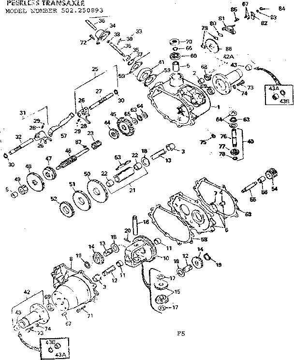 Craftsman 502250893 peerless transaxle diagram