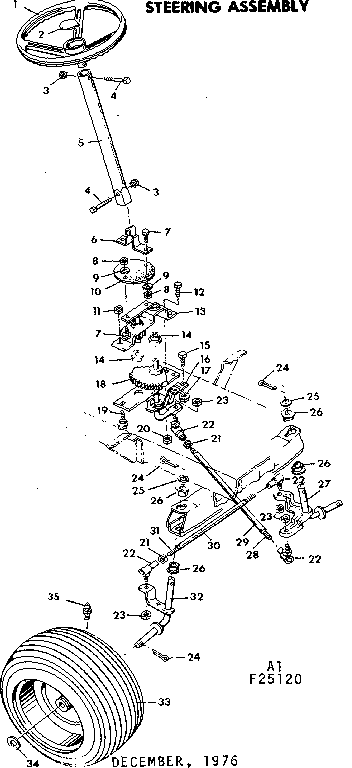 Craftsman 50225130 steering assembly diagram