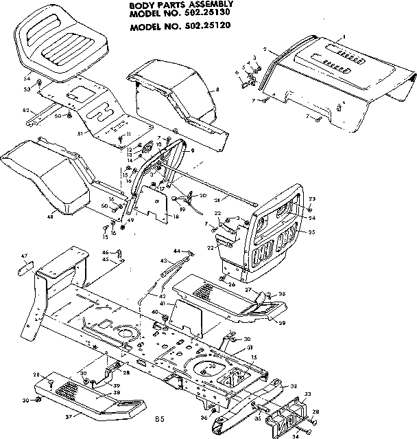 Craftsman 50225130 body parts assembly diagram