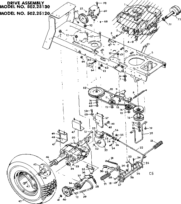 Craftsman 50225130 drive assembly diagram