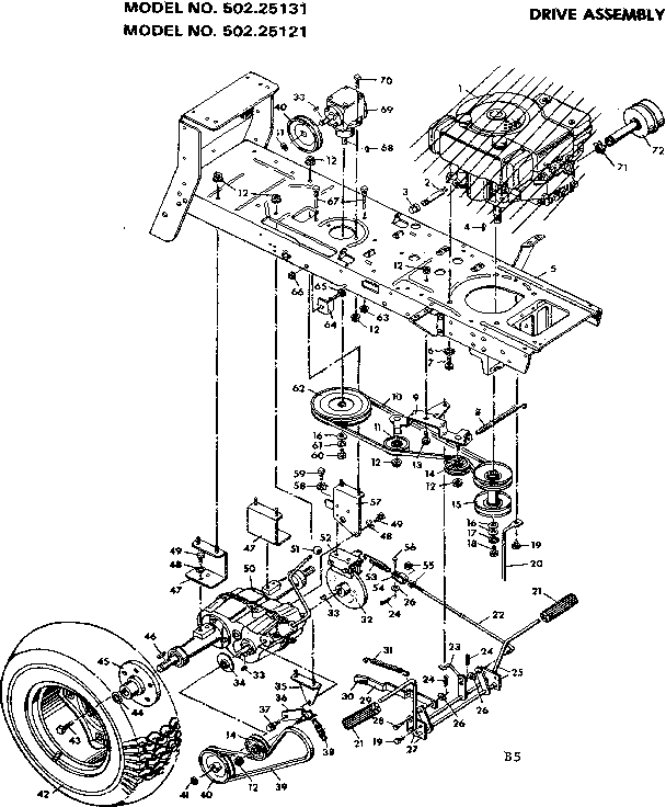 Craftsman 50225131 drive assembly diagram