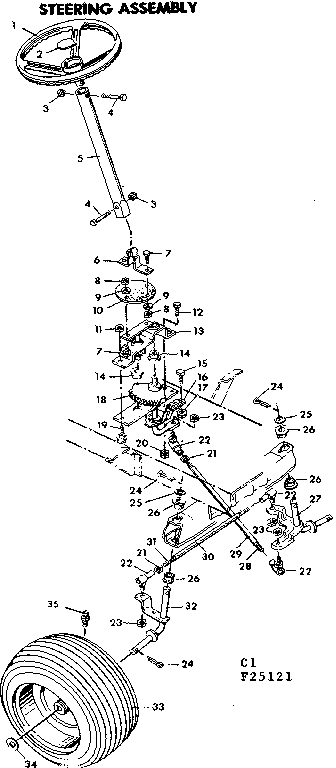 Craftsman 50225131 steering assembly diagram