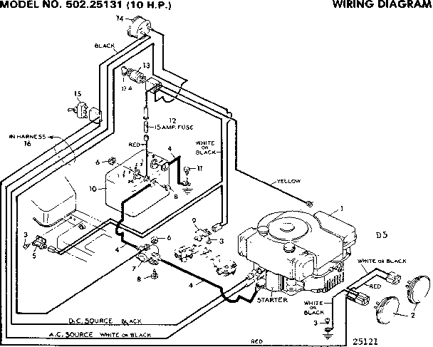 Craftsman 50225131 wiring diagram 10 hp diagram