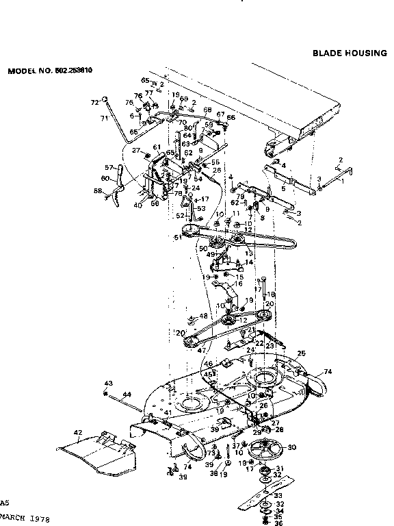 Craftsman 502253610 blade housing diagram