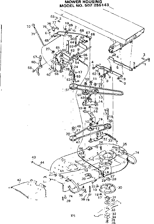 Craftsman 502255143 mower housing diagram