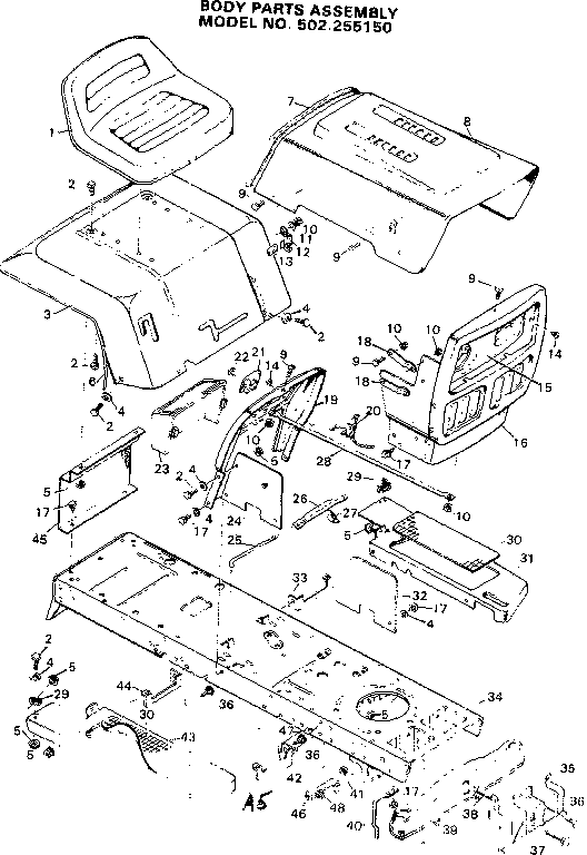 Craftsman 502255150 chassis and enclosures diagram
