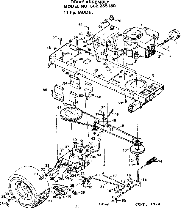 Craftsman 502255150 drive assembly diagram