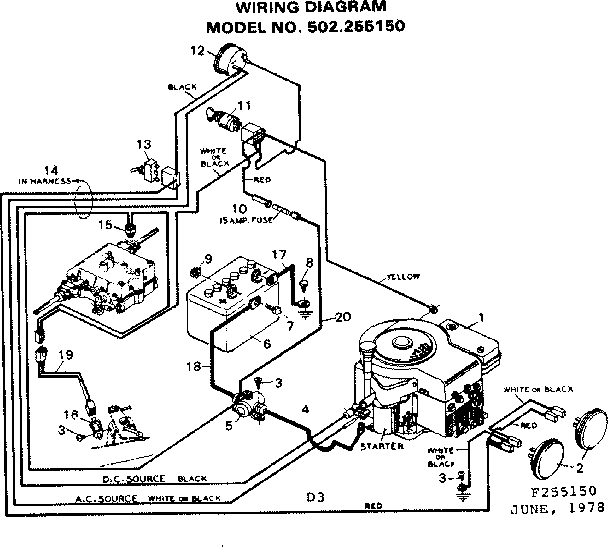 Craftsman 502255150 wiring diagram diagram