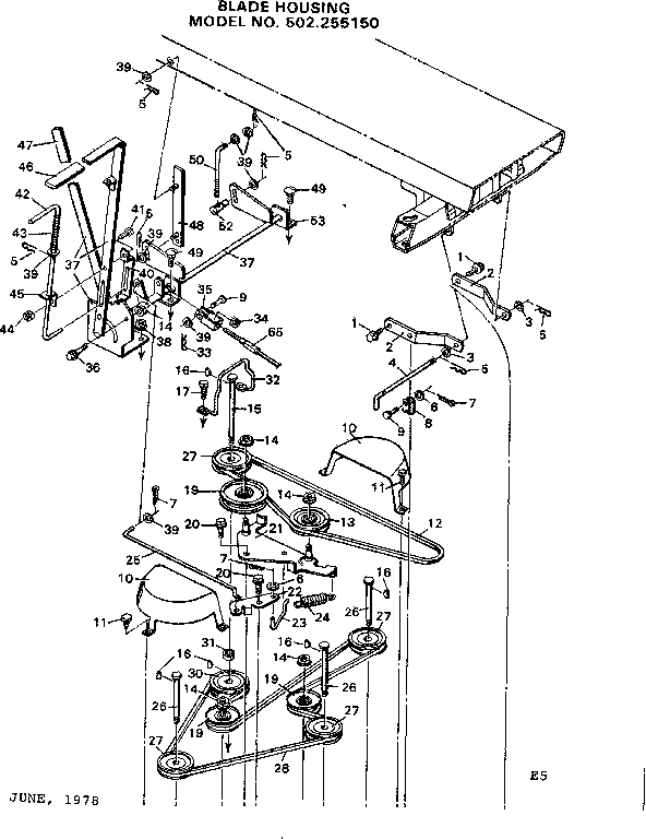 Craftsman 502255150 lift assembly diagram