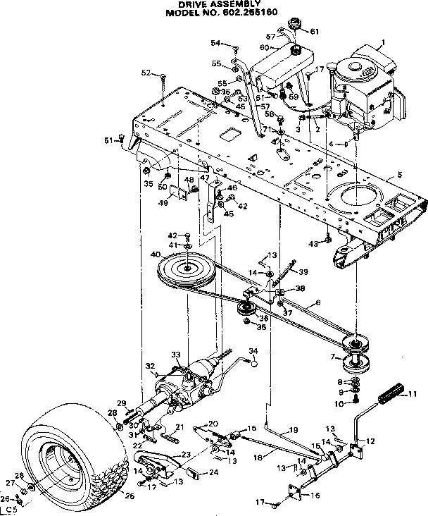 Craftsman 502255160 drive assembly diagram