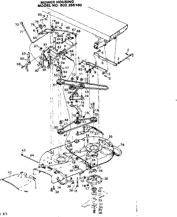Craftsman 502255160 mower housing diagram