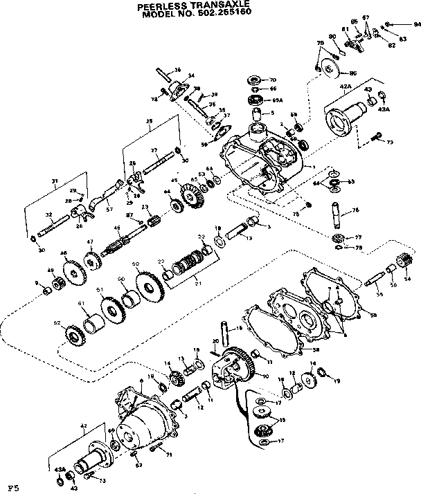 Craftsman 502255160 peerless transaxle diagram
