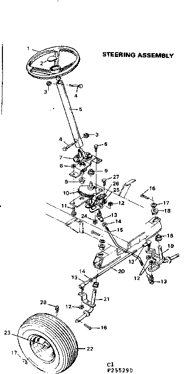 Craftsman 502255290 steering assembly diagram