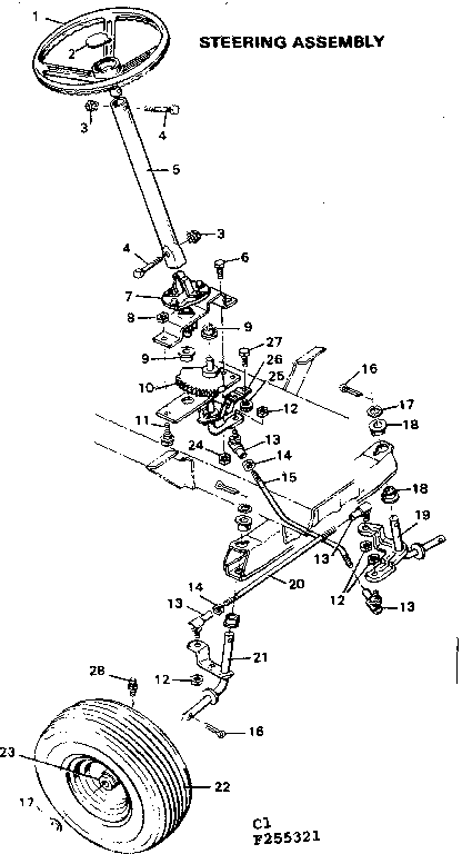 Craftsman 502255321 steering assembly diagram