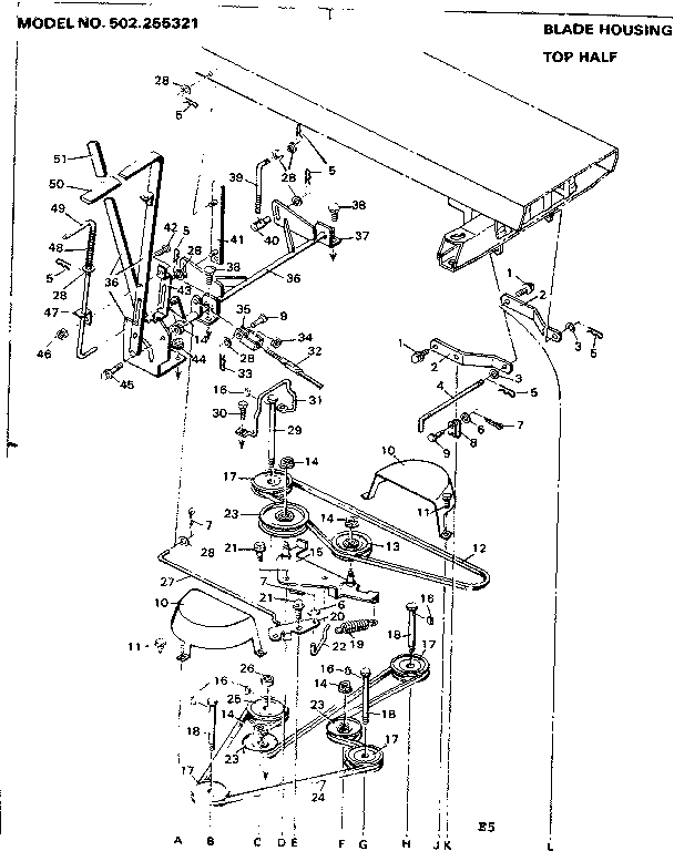 Craftsman 502255321 blade housing diagram