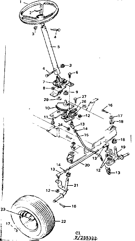 Craftsman 502255322 steering assembly diagram