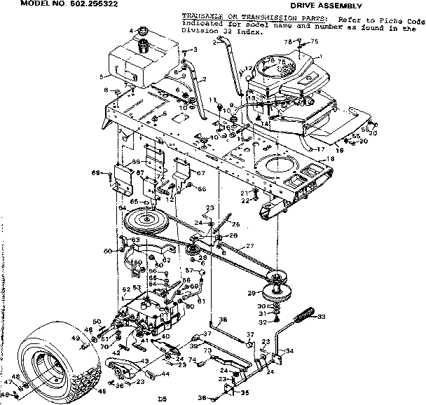 Craftsman 502255322 drive assembly diagram