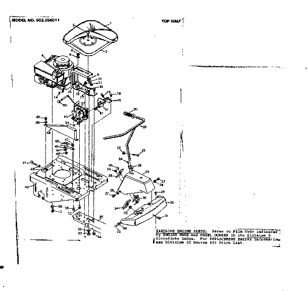 Craftsman 502256011 top half diagram