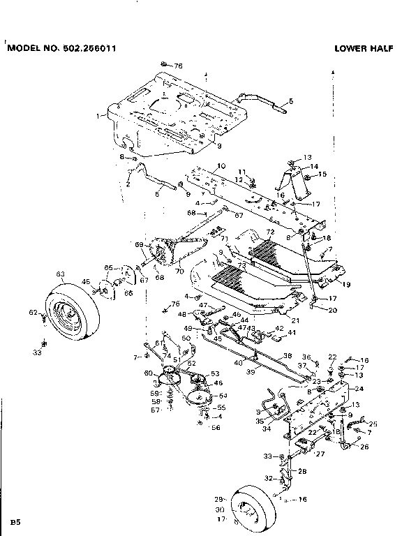 Craftsman 502256011 lower half diagram